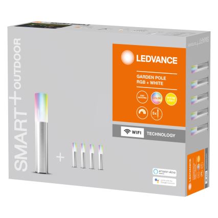 Ledvance - К-кт 5бр. LED RGBW екстериорни лампи SMART+ GARDEN POLE 5xLED/5,7W/230V IP65 Wi-Fi