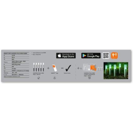 Ledvance - К-кт 5бр. LED RGBW екстериорни лампи SMART+ GARDEN POLE 5xLED/5,7W/230V IP65 Wi-Fi