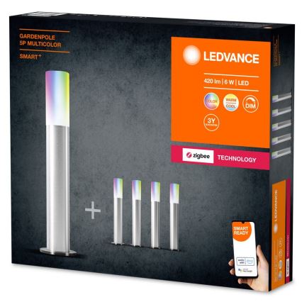 Ledvance - К-кт 5x LED RGBW Димируем екстериорен лампа SMART+ GARDENPOLE LED/6W/230V IP44