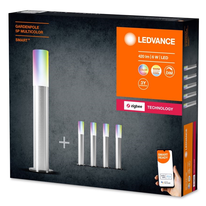 Ledvance - К-кт 5x LED RGBW Димируем екстериорен лампа SMART+ GARDENPOLE LED/6W/230V IP44