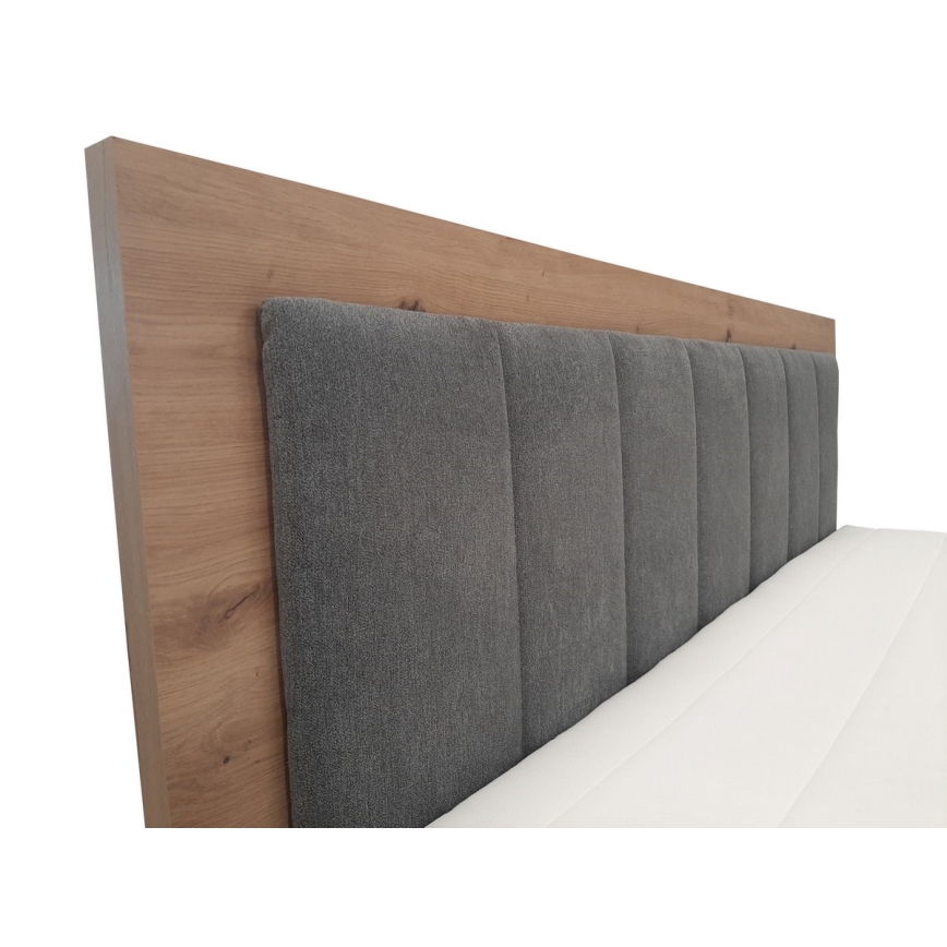 Легло тип boxspring с матраци, топ матрак и място за съхранение JASMINE 180x200 см сив