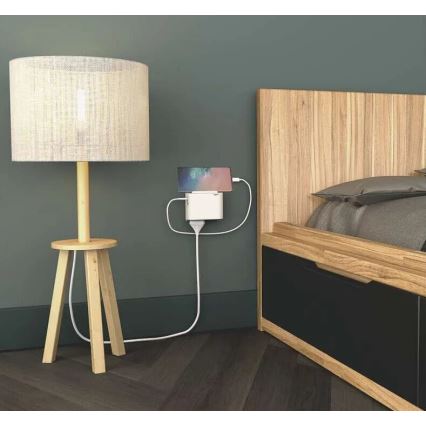 Legrand 049401 - Контактен разклонител 2Z Тип C + USB-A + USB-C бял