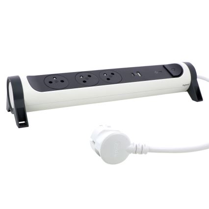 Legrand 049416 - Разклонител с превключвател 3Z Тип E + USB-A + USB-C 1,5m