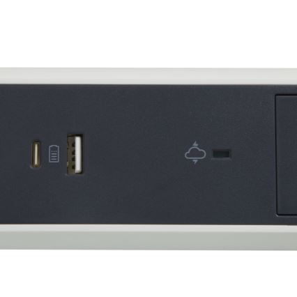 Legrand 049416 - Разклонител с превключвател 3Z Тип E + USB-A + USB-C 1,5m