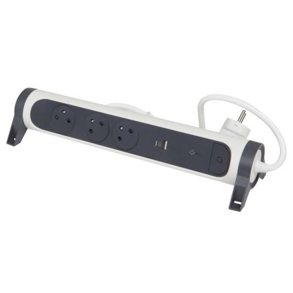 Legrand 049416 - Разклонител с превключвател 3Z Тип E + USB-A + USB-C 1,5m