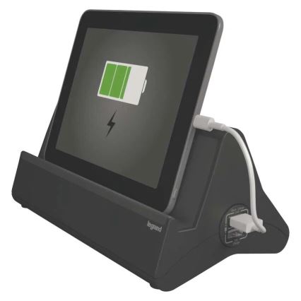 Legrand 050411 - Удължителен кабел с превключвател и стойка за таблет 3Z Тип E + 2 x USB-A 1,5m черен