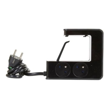 Legrand 050412 - Удължителен кабел с превключвател за плот на маса 4Z Тип E + 2x USB-A 1,5m черен