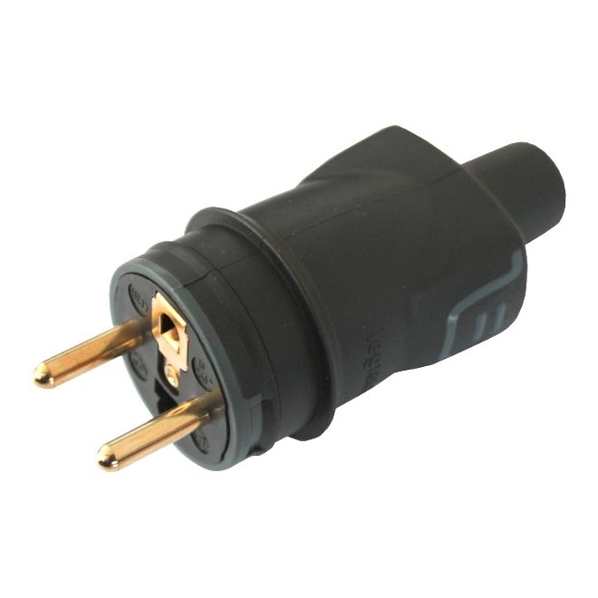 Legrand 50445 - Гумен щепсел 2P+T 16A/250V IP44 черен