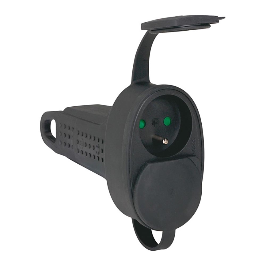 Legrand 50575 - Гумен контакт без кабел 250V/16A 2X2P+T IP44 черен