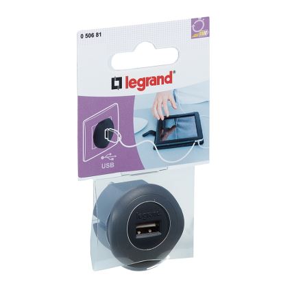 Legrand 50681 - Адаптер USB за контакт 230V/1,5A черен
