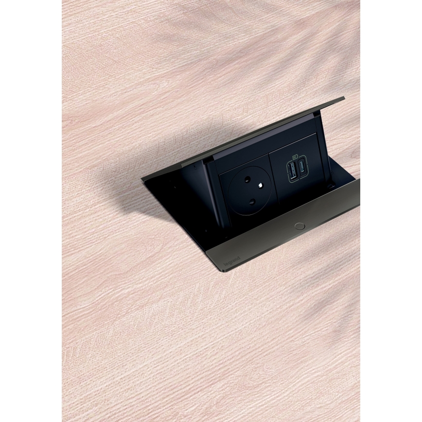 Legrand 654802 - Рамка с контакти за маса POP-UP 4M черен
