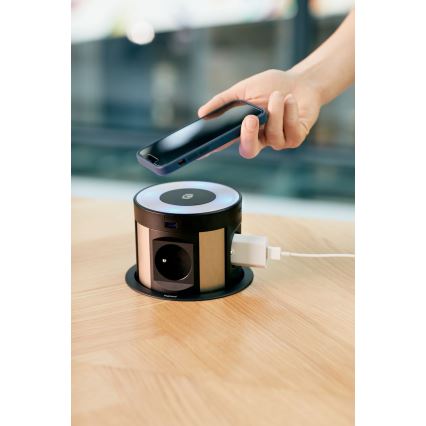 Legrand 654981 - Колона с контакти за маса 4x230V + 2xUSB-A + 2xUSB-C + безжично зареждане