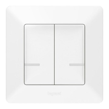 Legrand 752187- Смарт безжичен превключвател с 2 бутона VALENA 1xCR2032 Wi-Fi IP40