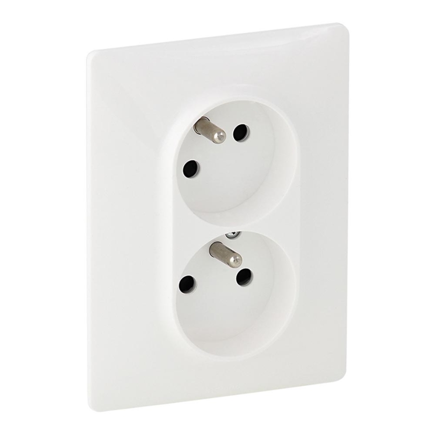 Legrand 753186 - Домашен контакт VALENA LIFE 250V/16A 2x2P+T бял