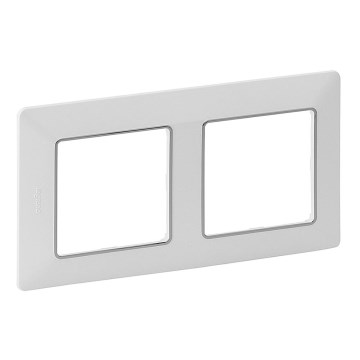 Legrand 754032 - Рамка pro Превключателe VALENA LIFE 2P бяла/хром
