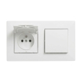 Legrand - Битова розетка и еднополюсен ключ №1 с рамка NILOE STEP 250V бяла