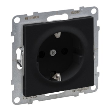 Legrand - Битова розетка SCHUKO без рамка SUNO 250V черна