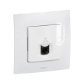 Legrand - Бяла Ethernet розетка RJ45 с рамка NILOE