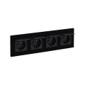 Legrand - Четворна външна домашна розетка с рамка NILOE STEP 250V IP44 черна