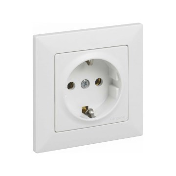 Legrand - Домашен контакт SCHUKO с рамка SUNO 250V бял
