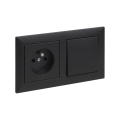 Legrand - Домашна розетка и еднополюсен ключ № 1 с рамка SUNO 250V черна