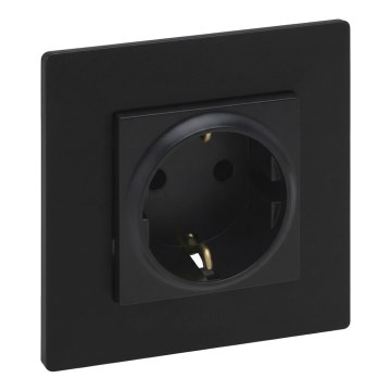 Legrand - Домашна SCHUKO розетка с рамка NILOE STEP 250V черна