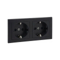 Legrand - Двоен битов контакт SCHUKO с рамка SUNO 250V черен