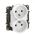 Legrand - Двоен домашен контакт без рамка 250 V/16 A NILOE бял
