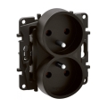 Legrand - Двоен домашен контакт без рамка 250V/16A NILOE черен
