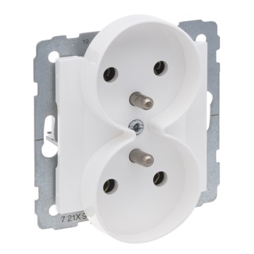 Legrand - Двоен домашен контакт без рамка 250V/16A SUNO бял