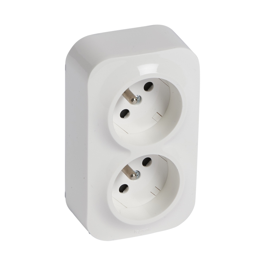 Legrand - Двоен стенен битов контакт FORIX 250V бял
