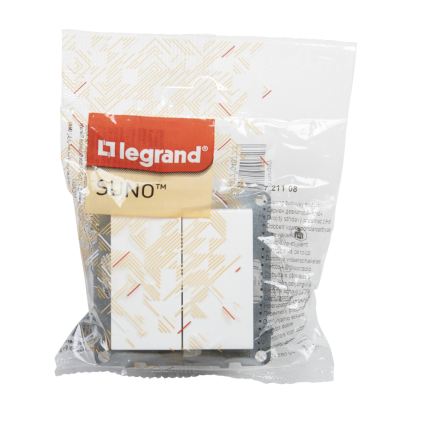 Legrand - Двоен стълбищен ключ без рамка бр. 6+6 SUNO бял