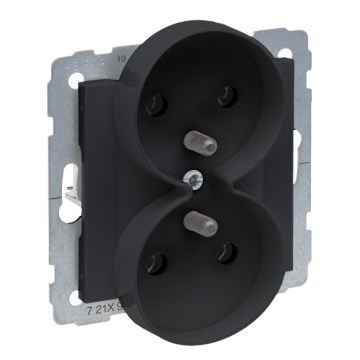 Legrand - Двойна безрамкова битова розетка 250V/16A SUNO черна