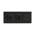 Legrand - Двойна битова SCHUKO розетка и еднополюсен ключ № 1 NILOE STEP 250V черен