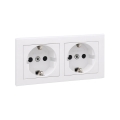 Legrand - Двойна битова SCHUKO розетка с рамка SUNO 250V бяла
