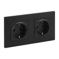 Legrand - Двойна битова SCHUKO контактна розетка NILOE STEP 250V черна