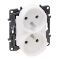 Legrand - Двойна домашна розетка без рамка NILOE STEP 250V бяла