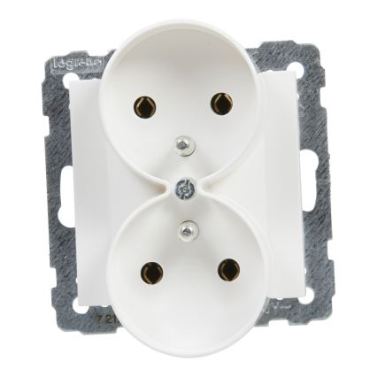 Legrand - Двойна домашна розетка без рамка SUNO 250V бяла