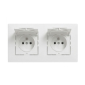 Legrand - Двойна външна домашна розетка с рамка NILOE STEP 250V IP44 бяла
