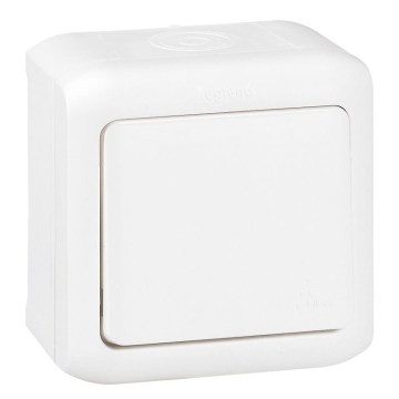 Legrand - Стенен еднополюсен ключ бр. 1 FORIX IP44 бял