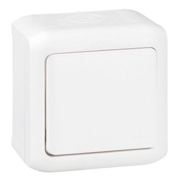 Legrand - стенен еднополюсен ключ № 1 FORIX IP44 бял