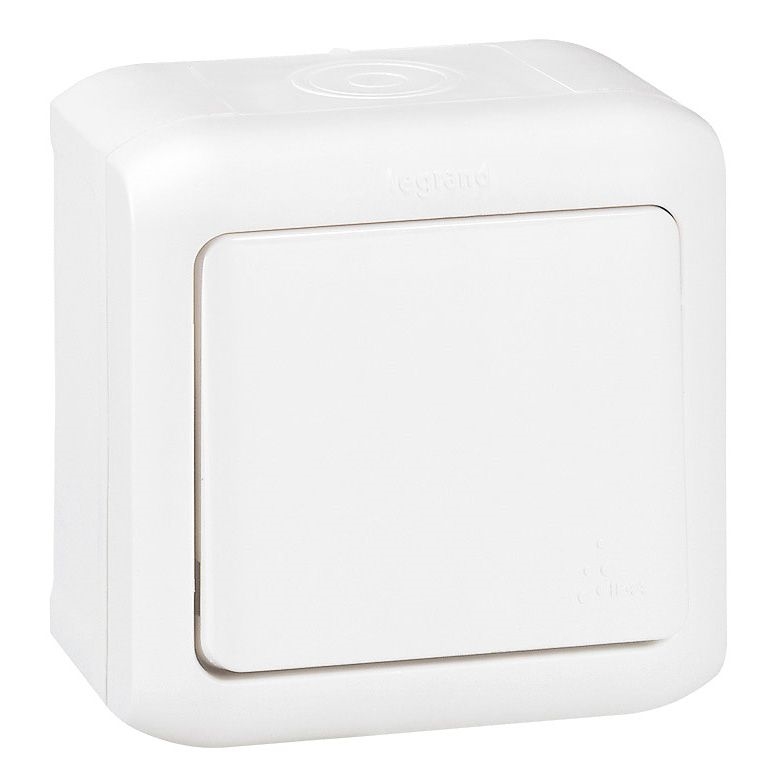 Legrand - стенен еднополюсен ключ № 1 FORIX IP44 бял