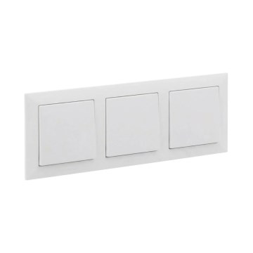 Legrand - Троен еднополюсен ключ č. 1 с рамка SUNO бял