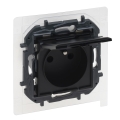 Legrand - Външен контакт без рамка 250V/16A NILOE STEP IP44 черен