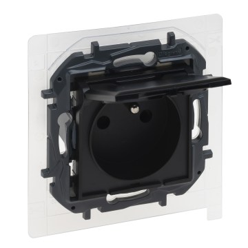Legrand - Външен контакт без рамка 250V/16A NILOE STEP IP44 черен