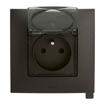 Legrand - Външна домашна розетка с рамка NILOE 250V IP44 черна