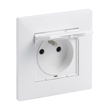 Legrand - Външна розетка с рамка NILOE STEP 250V IP44 бяла