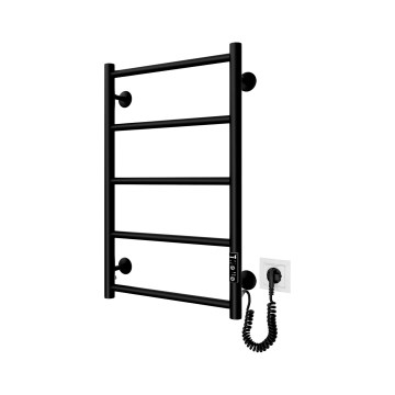 Лестничен радиатор за баня CLASSIC 65W/230V 65x43 cm неръждаема стомана/черен, десен