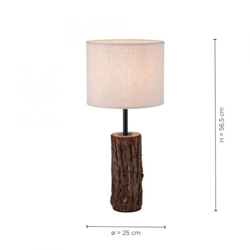 Leuchten Direkt 11233-79 - Настолна лампа BARK 1xE27/40W/230V дървена