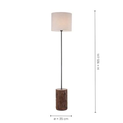 Leuchten Direkt 11234-79 - Лампион BARK 1xE27/40W/230V дървен